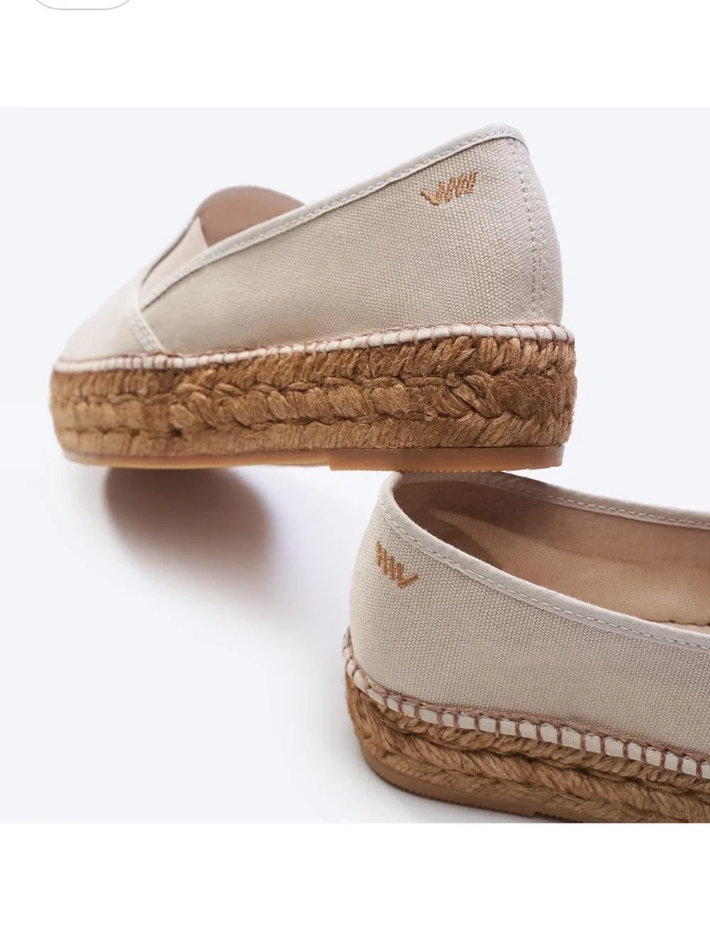 Viscata Barcelona Platform Espadrilles Beige Organic Canvas Spain Size 10/41
